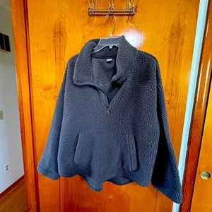 Sherpa pullover with half zip